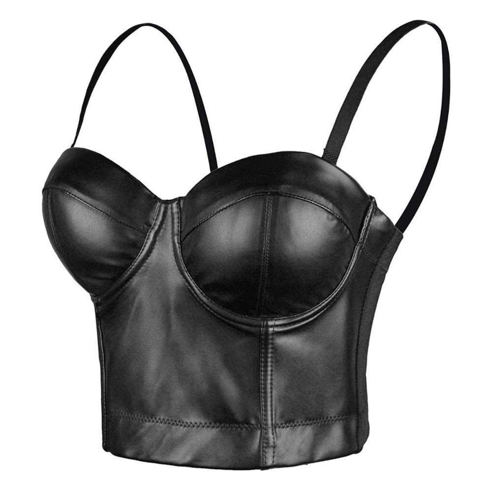 JUJ Crop Top Gothic Punk Push Up Bra